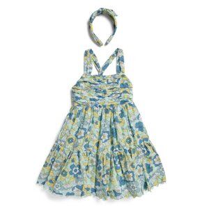 HAUTE HIPPIE STYLE Multi Girls Floral Ruched Dress With Headband